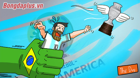 Biếm họa: Messi thêm một lần bị 'bóng Brazil' đè