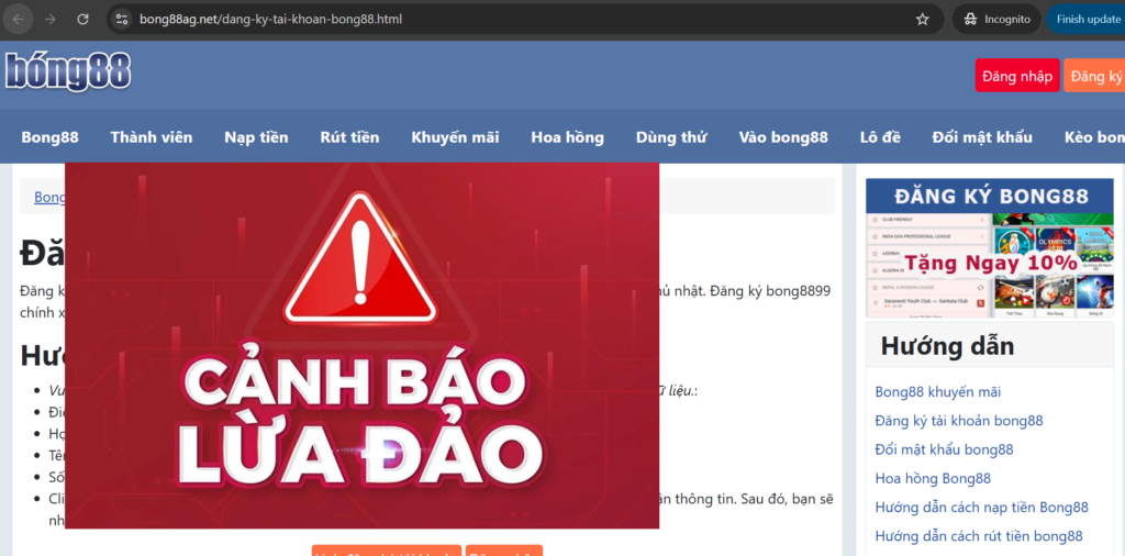 trang đăng ký thành viên bong88ag